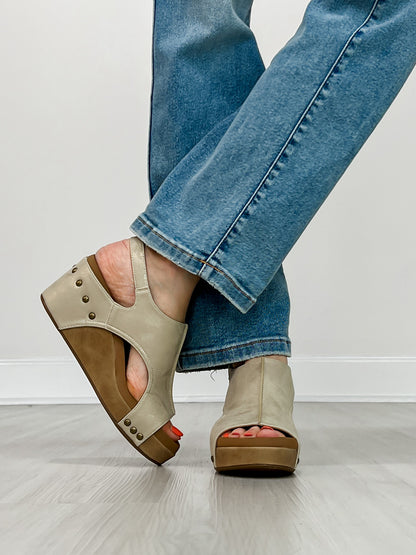 Corkys Carley Wedges in SAND DISTRESSED