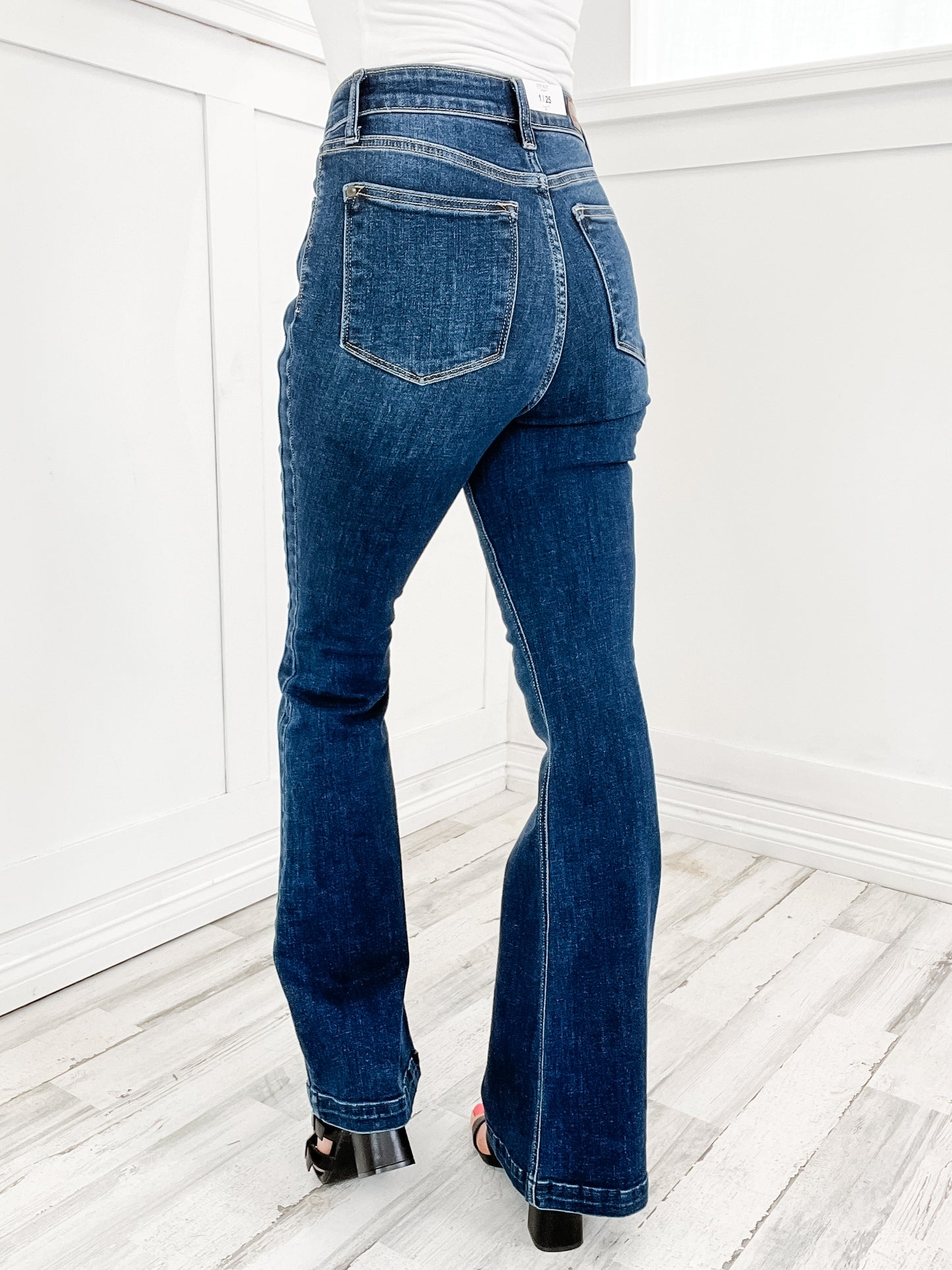 Judy Blue ANTI-HERO Hi-Rise Angled Side Seam Detail Flare Denim Jeans