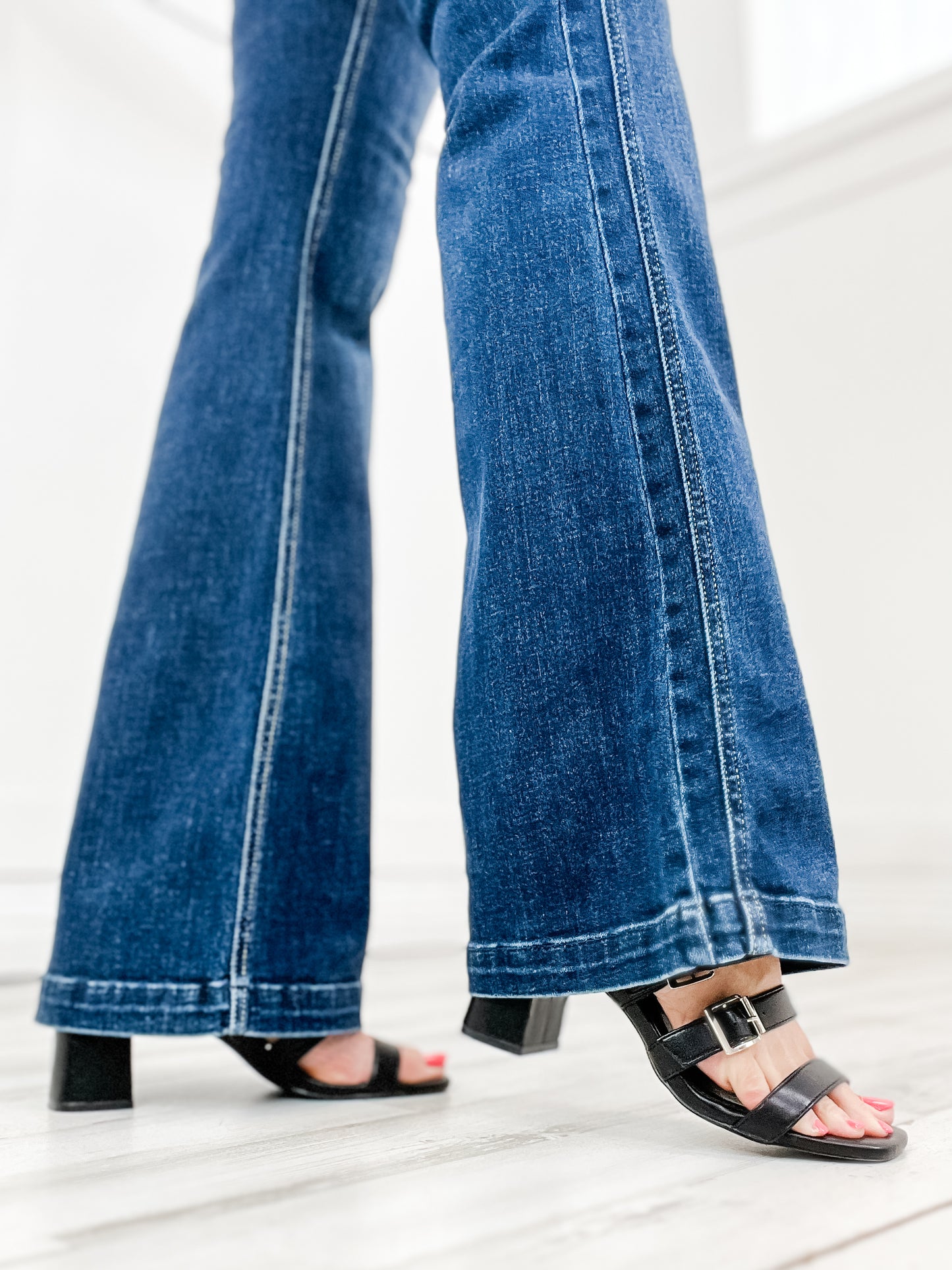 Judy Blue ANTI-HERO Hi-Rise Angled Side Seam Detail Flare Denim Jeans