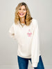 Santa Pink Cookie Graphic Cloudy Knit Top
