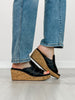 Corkys Neon Moon Cork Wedges in BLACK