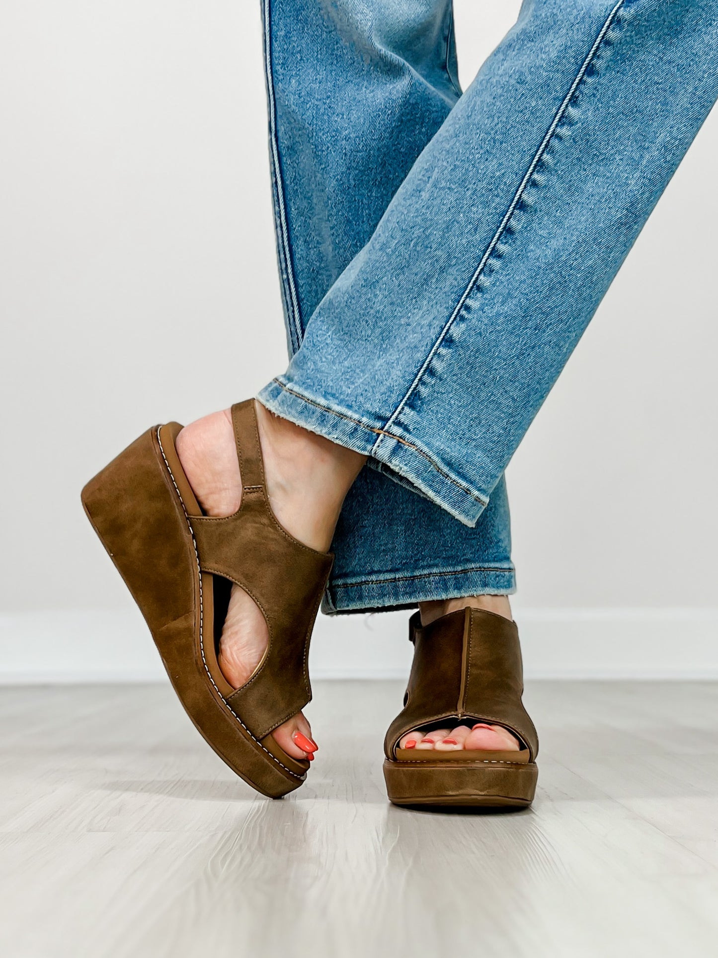 Corkys Carley Wedges in TAUPE 2