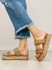 Corkys Walk of Shame Double Strap Sandals in TAN RAFFIA