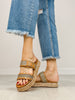 Corkys Walk of Shame Double Strap Sandals in TAN RAFFIA