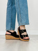 Corkys My 2 Cents Wedges in BLACK FAUX SUEDE