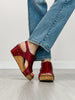Corkys Carley Wedges in RED DISTRESSED