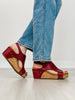 Corkys Carley Wedges in RED DISTRESSED