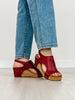 Corkys Carley Wedges in RED DISTRESSED