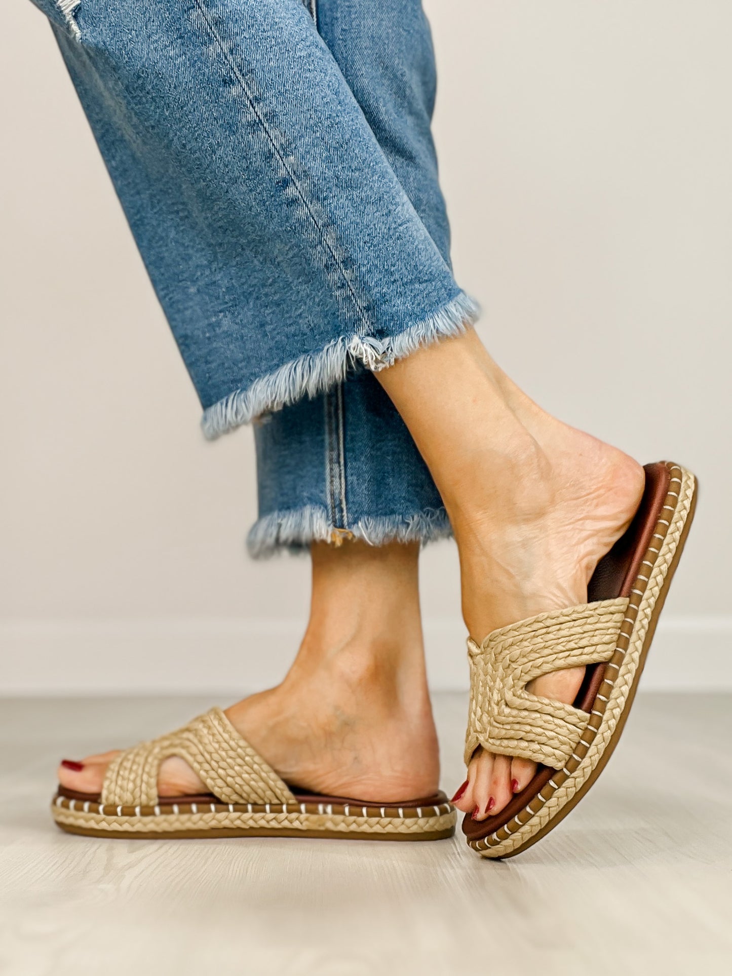 MIA Sirah Slide Sandals in Natural