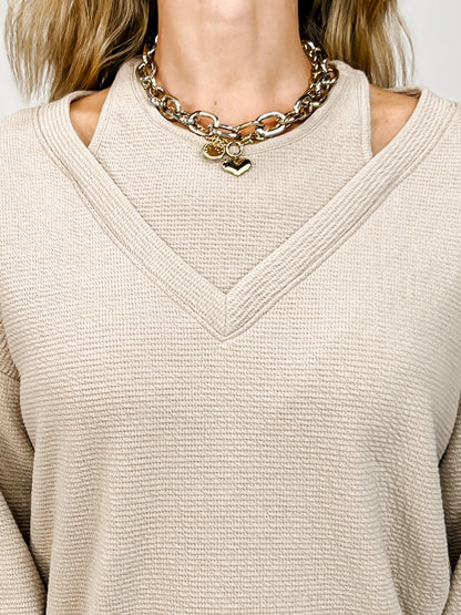 Long Sleeve Cloudy Knit Layered Top