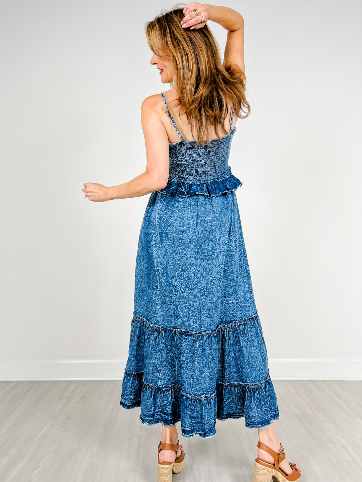 Sequin Embroidery Long V-Neck Maxi Dress