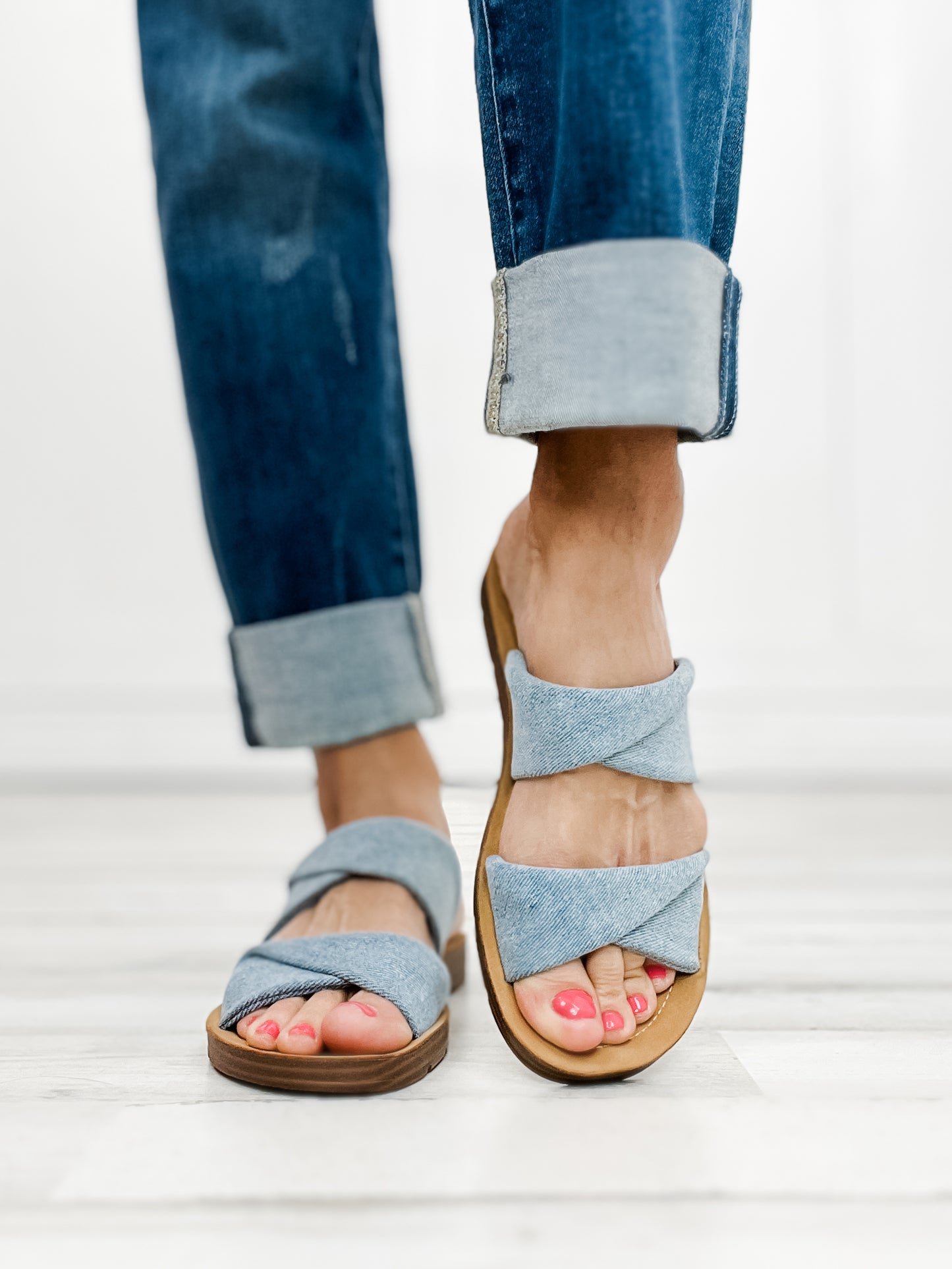 Corkys With A Twist Slip-On Sandals in Denim