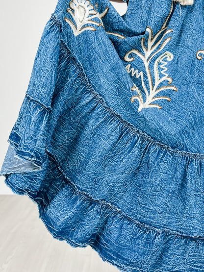 Sequin Embroidery Long V-Neck Maxi Dress