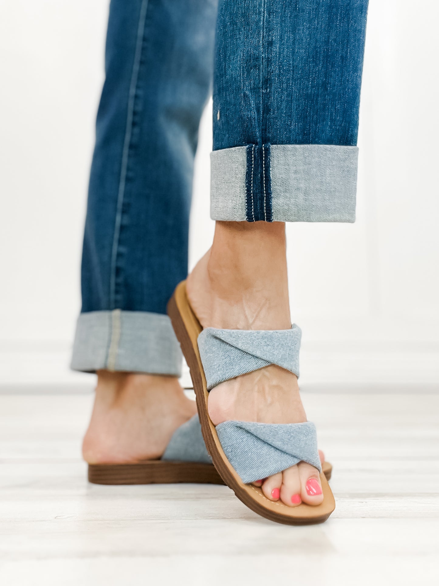 Corkys With A Twist Slip-On Sandals in Denim