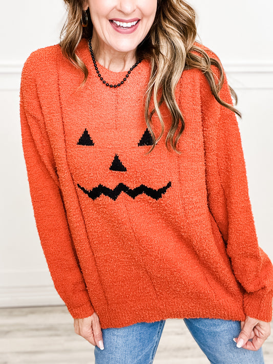 Halloween Fuzzy Jack Sweater