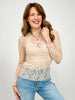 Long Sleeve Mock Neck Floral Lace Top