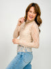 Long Sleeve Mock Neck Floral Lace Top