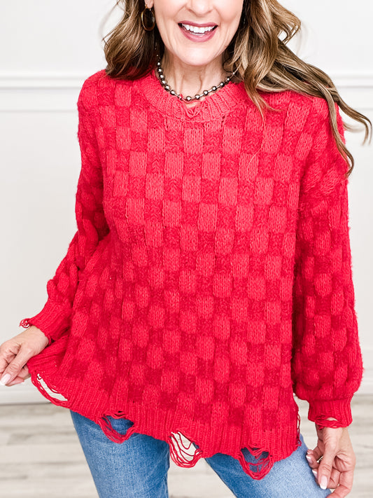 Long Sleeve Weaved Sweater Top