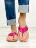 Corkys Cool Off Flip-Flop Sandals in Fuchsia Crinkle Metallic