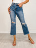 Vervet THUNDERSTRUCK High-Rise Distressed Crop Straight Jeans