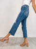 Vervet THUNDERSTRUCK High-Rise Distressed Crop Straight Jeans