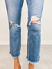 Vervet THUNDERSTRUCK High-Rise Distressed Crop Straight Jeans