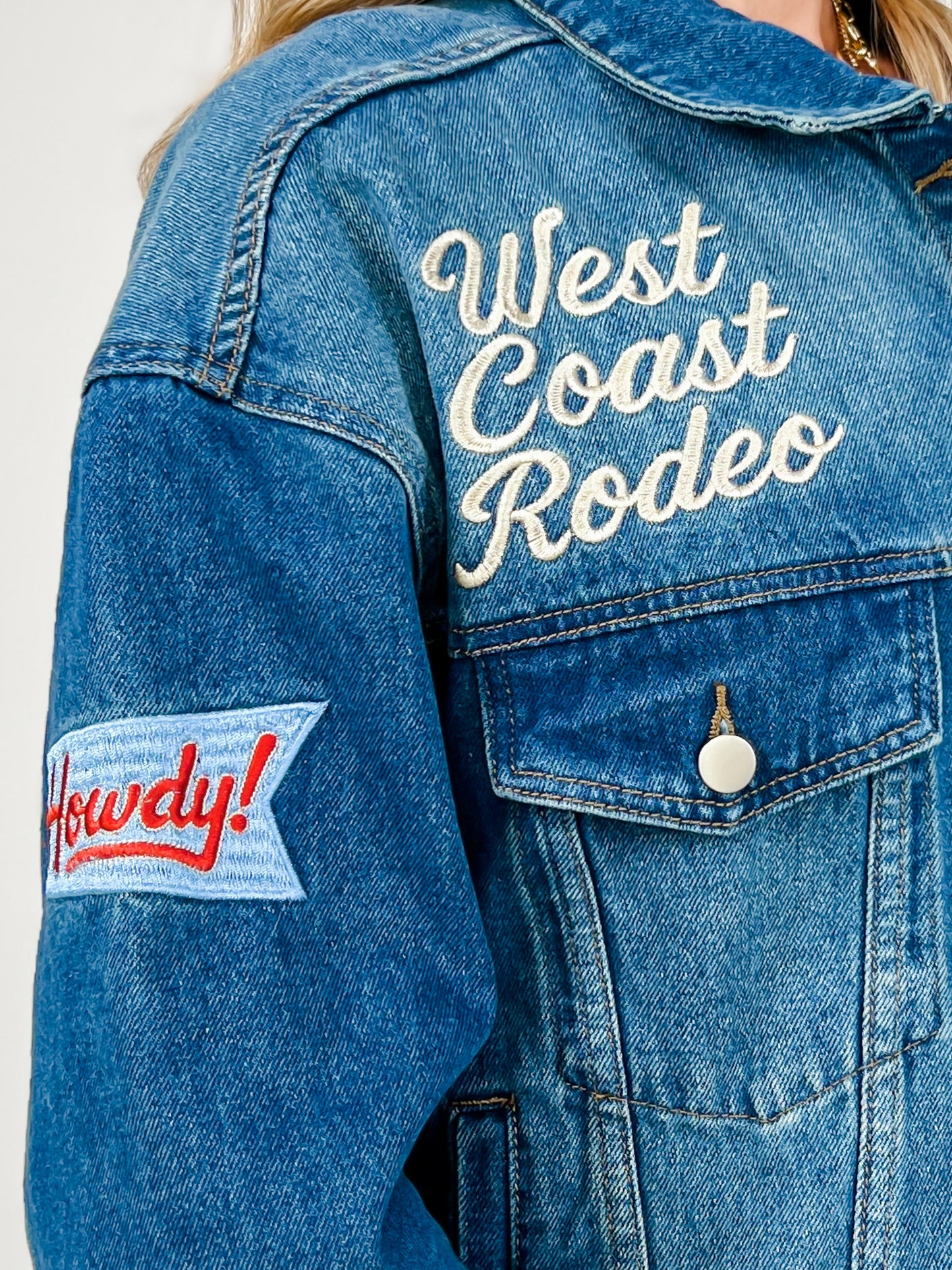 Embroidered Western Denim Trucker Jacket