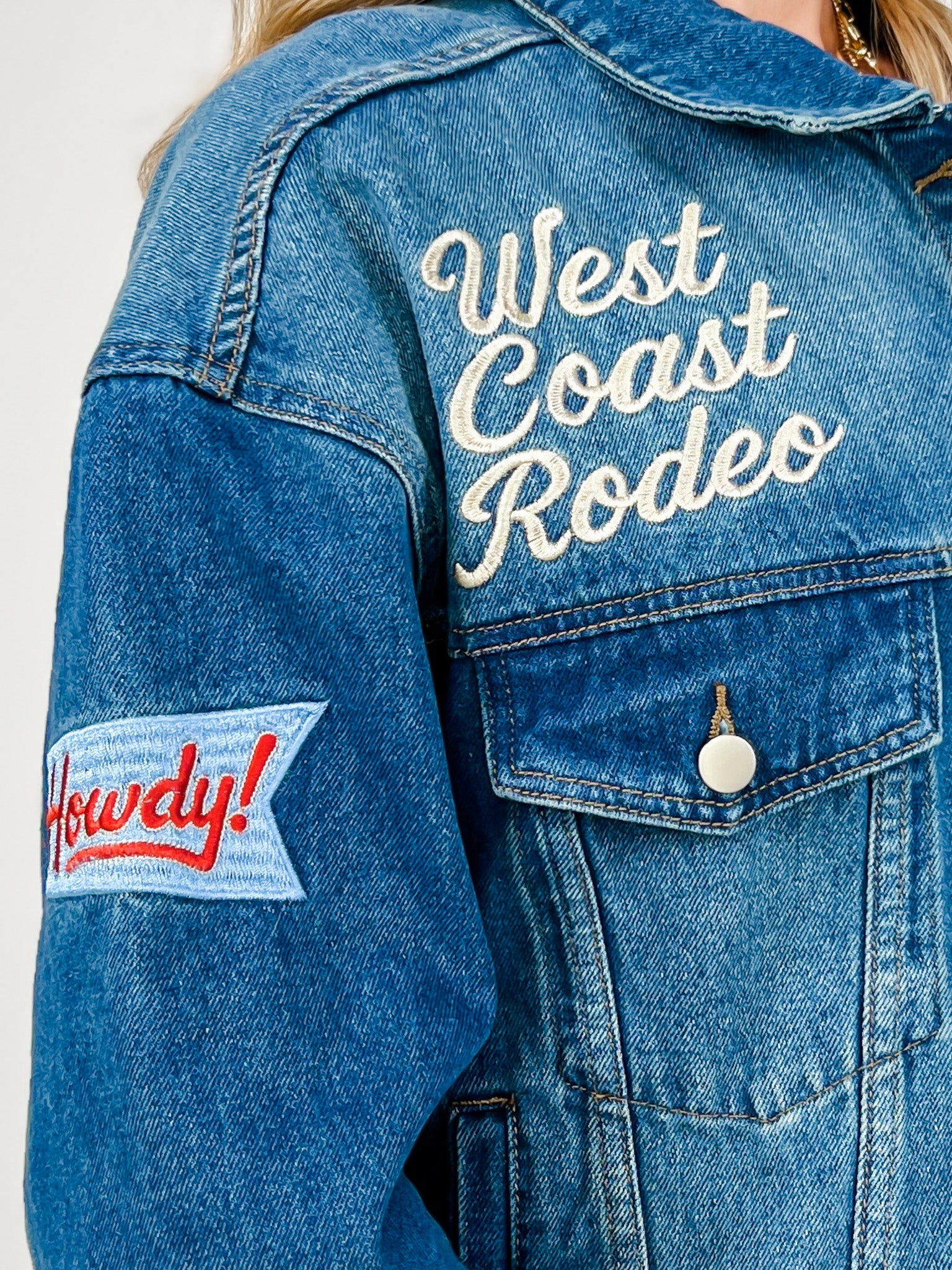 Embroidered Western Denim Trucker Jacket