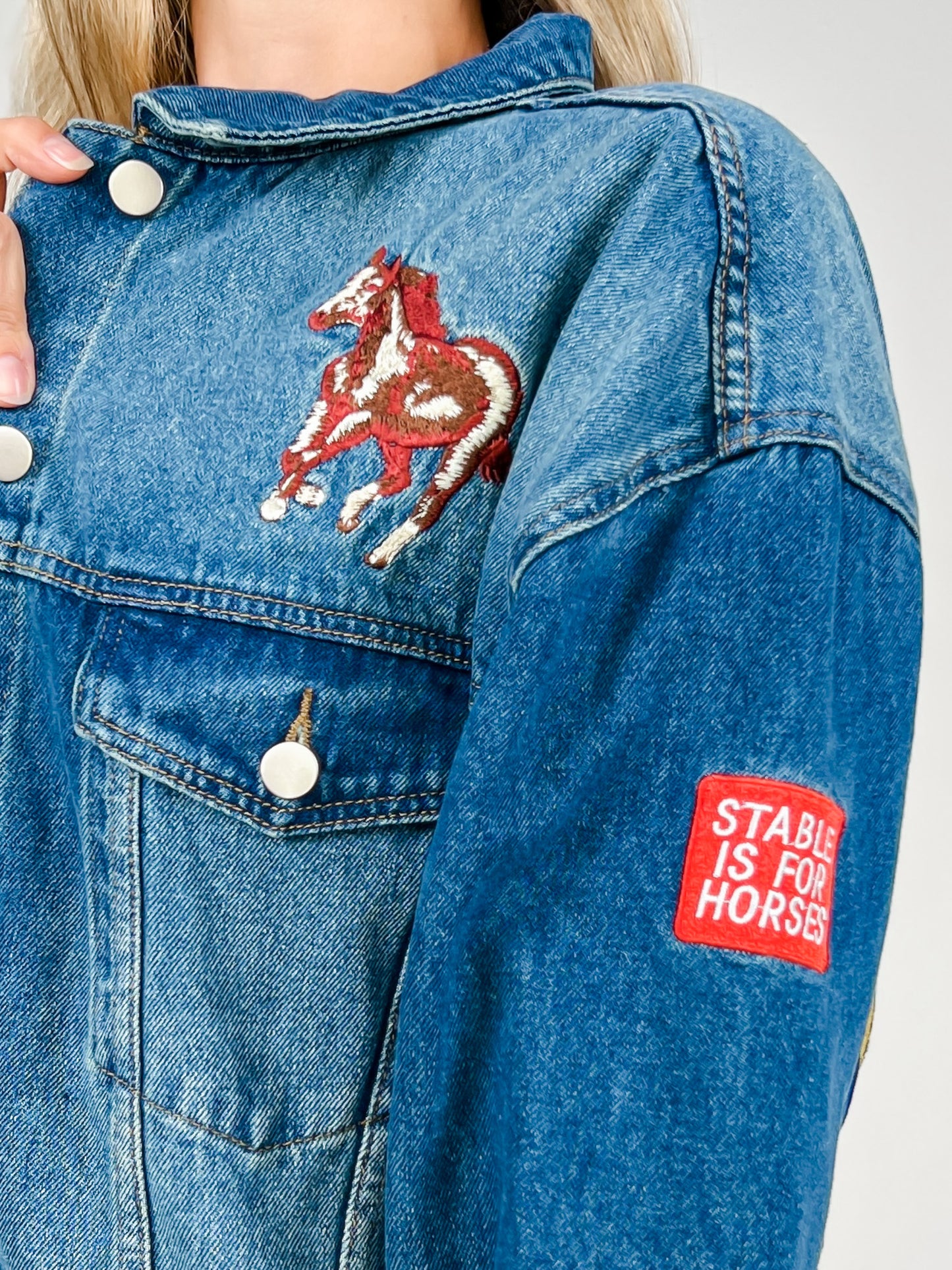 Embroidered Western Denim Trucker Jacket