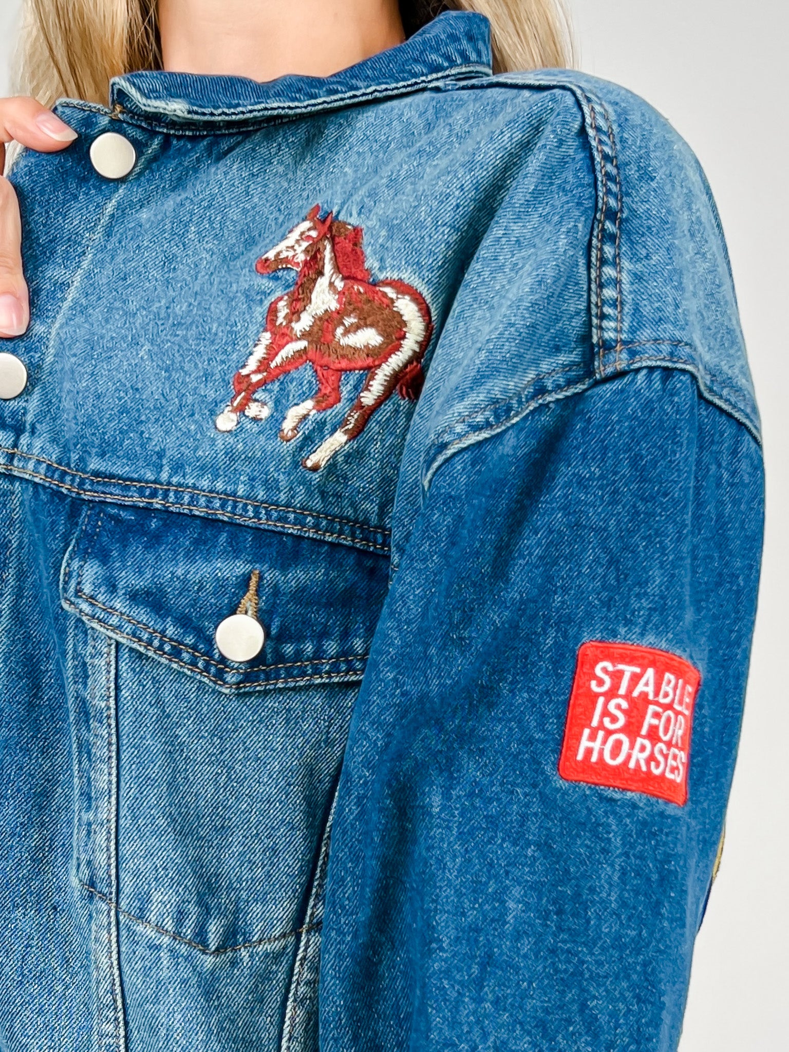 Embroidered Western Denim Trucker Jacket