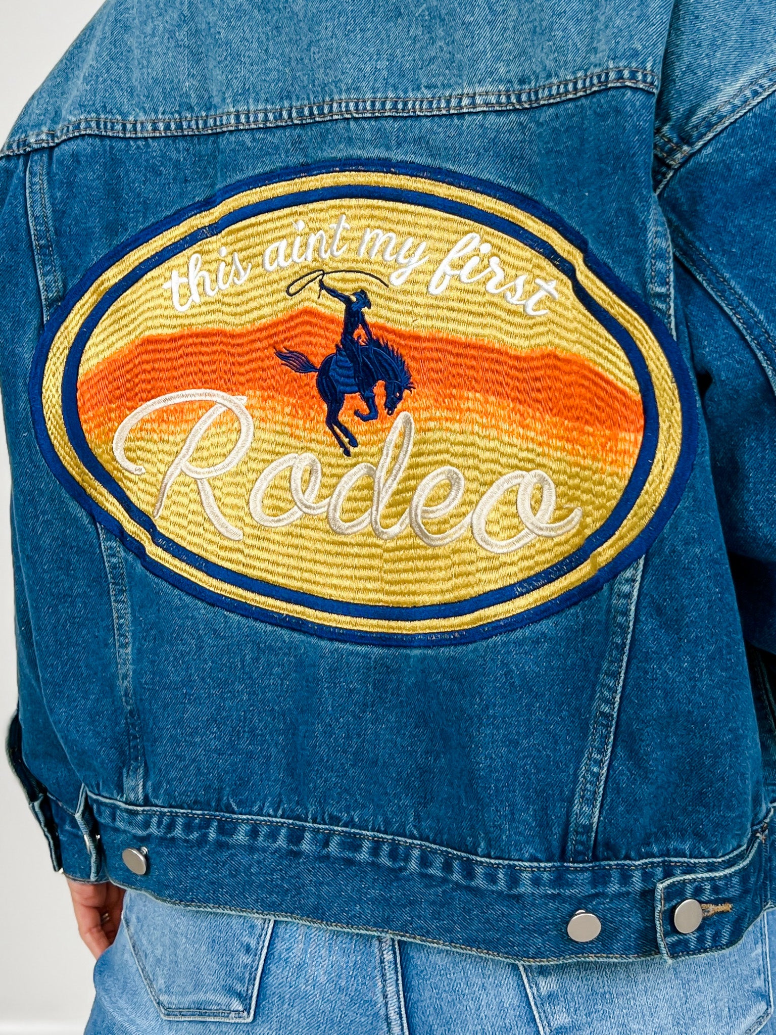 Embroidered Western Denim Trucker Jacket