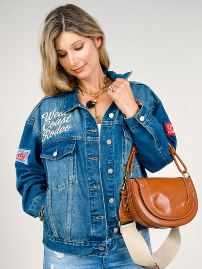 Embroidered Western Denim Trucker Jacket