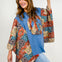 Peace Sign Patch Kantha Poncho Top