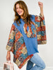 Peace Sign Patch Kantha Poncho Top