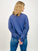 Mineral Washed Mixed Texture Pullover in Navy