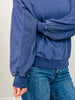 Mineral Washed Mixed Texture Pullover in Navy