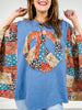 Peace Sign Patch Kantha Poncho Top