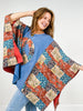 Peace Sign Patch Kantha Poncho Top
