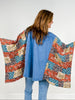 Peace Sign Patch Kantha Poncho Top