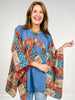 Peace Sign Patch Kantha Poncho Top