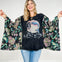 Mermaid Print Kantha Poncho Top