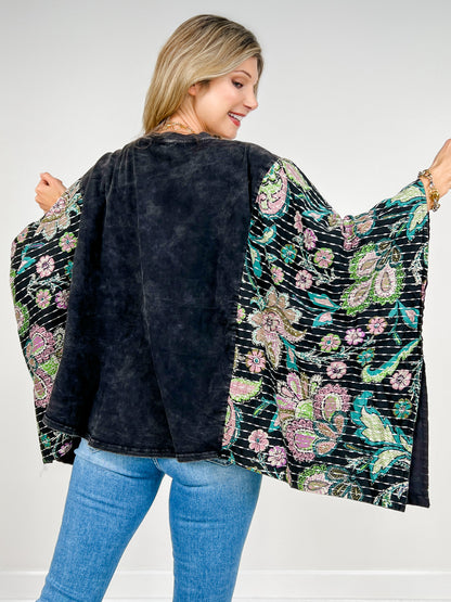 Mermaid Print Kantha Poncho Top