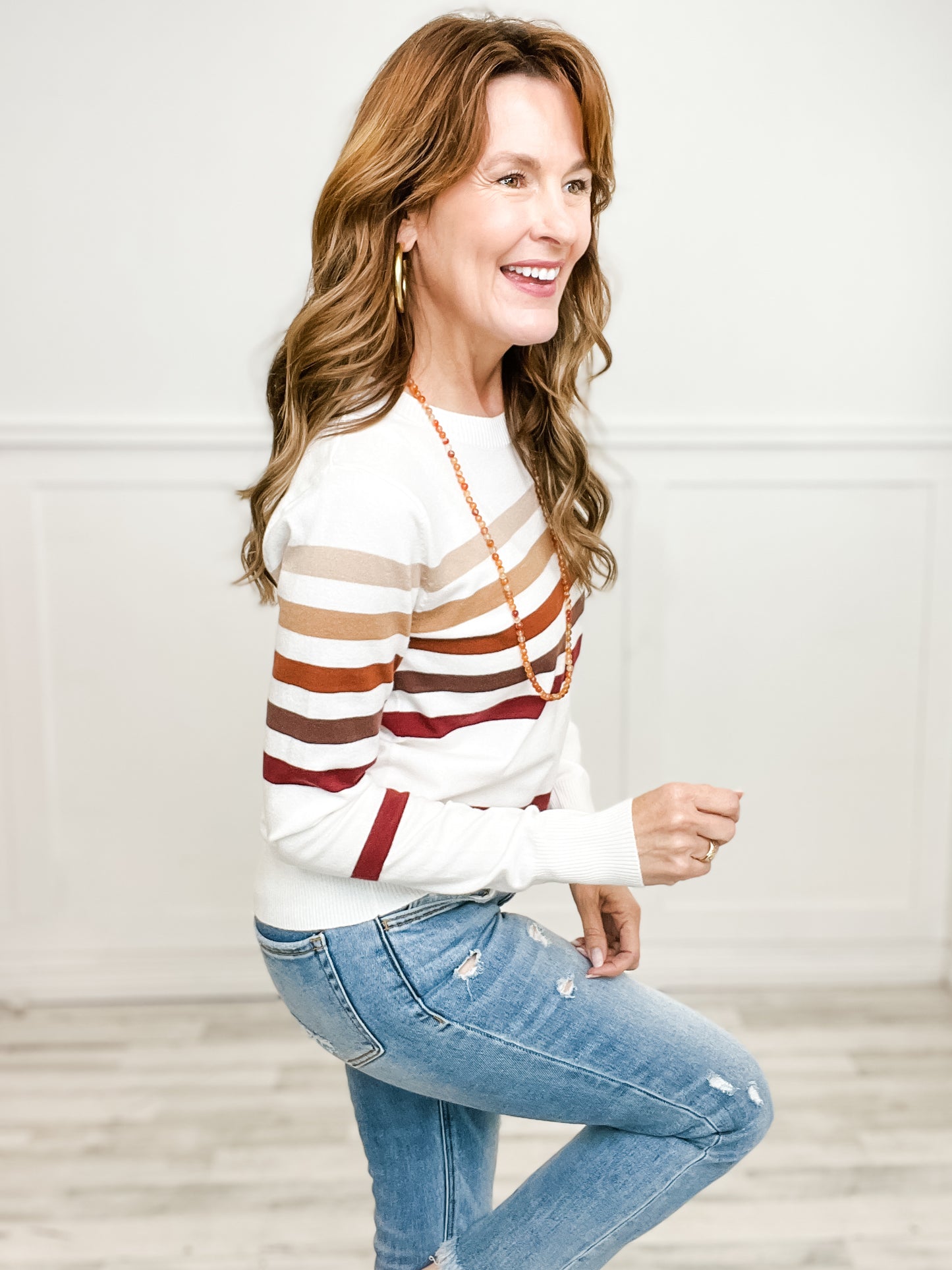 Multi Stripe Long Sleeve Sweater