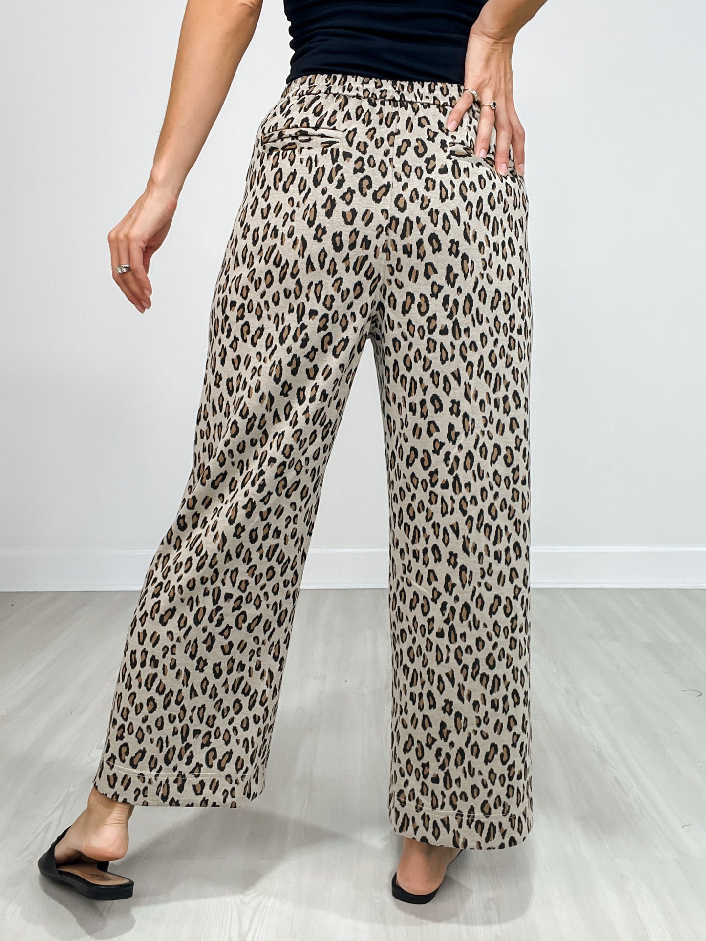 High Waist Wide Leg Leopard Pants