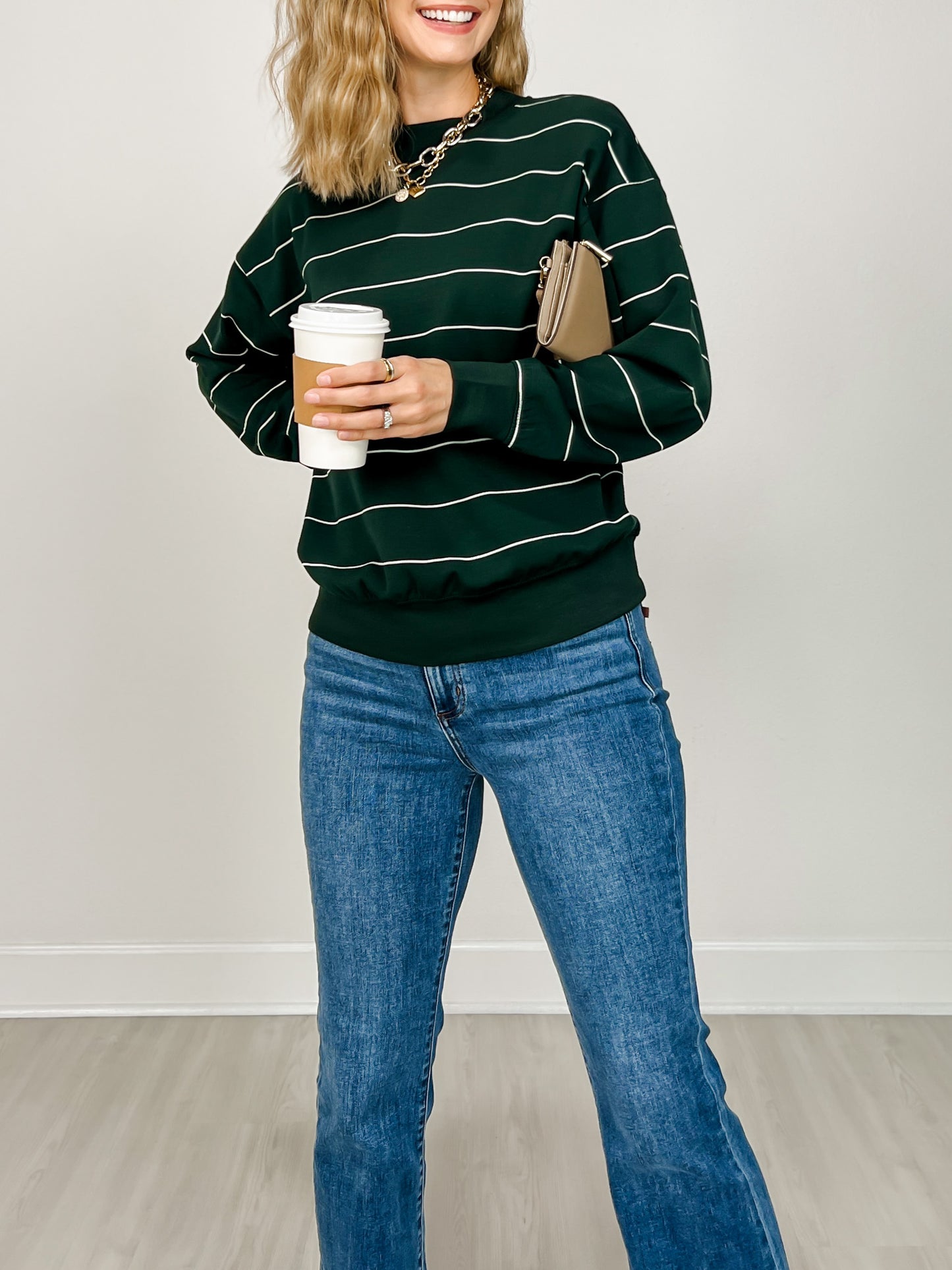 Modal Scuba Stripe Crew Neck Top - GRP B