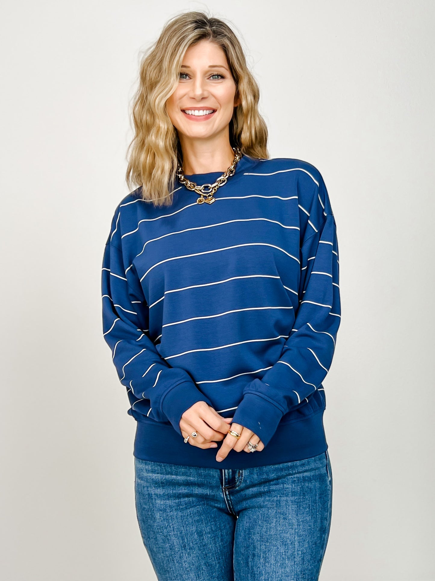 Modal Scuba Stripe Crew Neck Top - GRP B