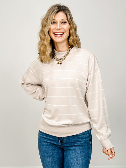 Modal Scuba Stripe Crew Neck Top - GRP A