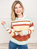 Multi Color Block Crew Neck Sweater