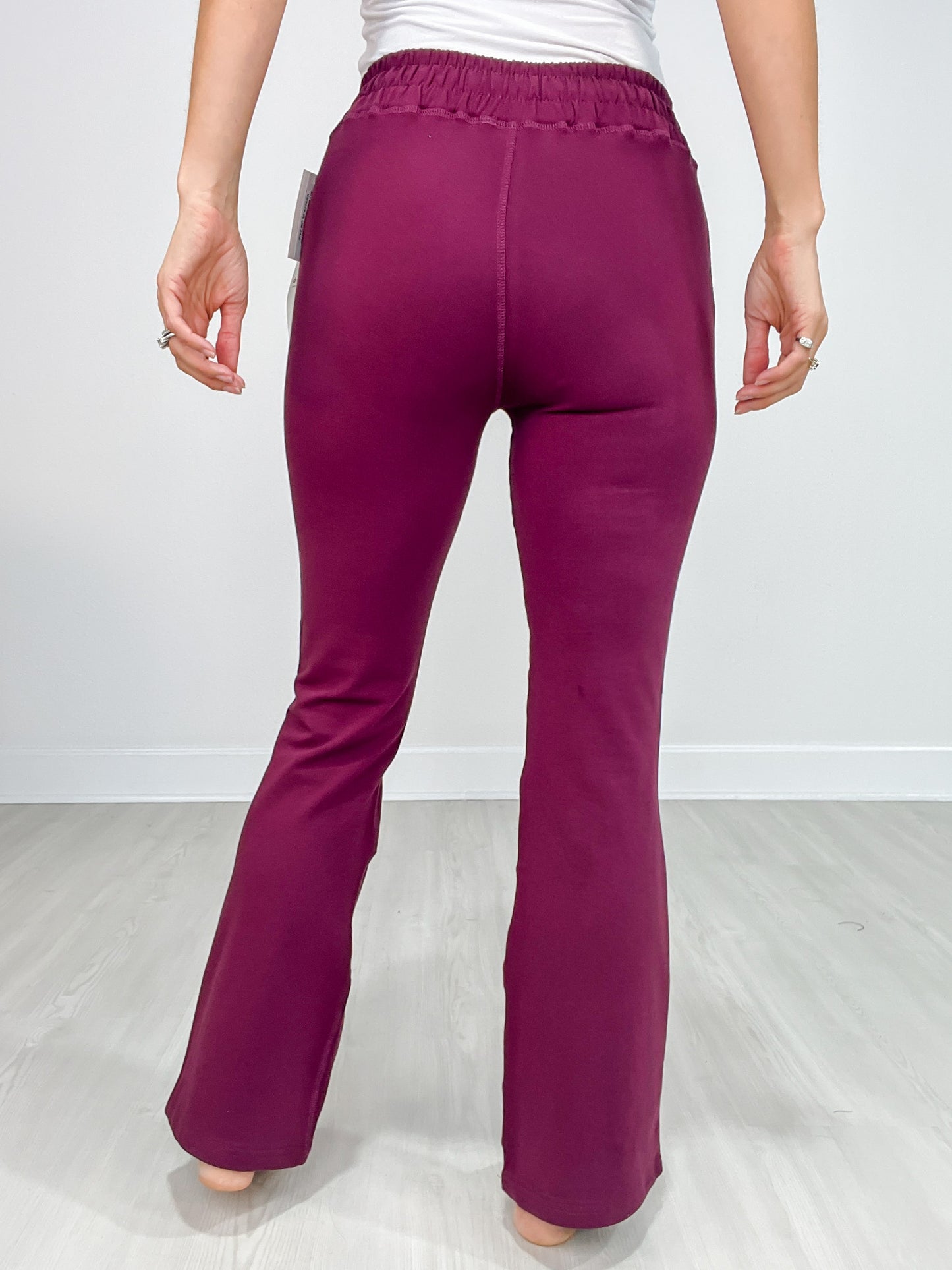 Cotton Blend Foldover Flared Leggings