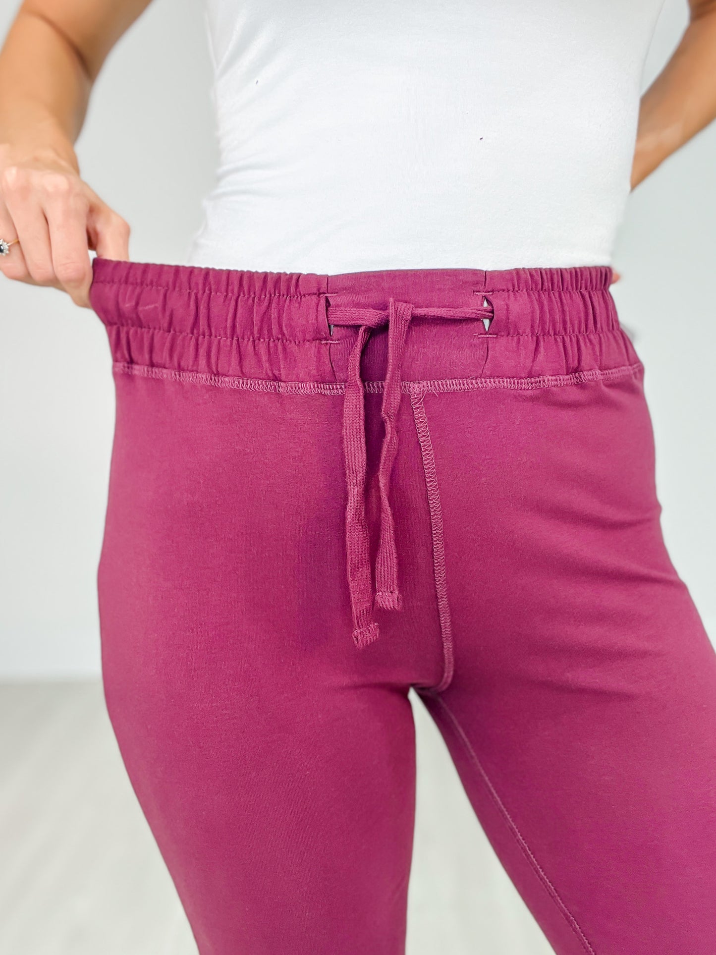 Cotton Blend Foldover Flared Leggings